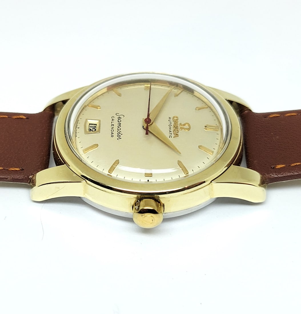 Vintage 14k Gold Cap OMEGA SEAMASTER CALENDAR Automatic Watch Cal 355* 2757-5SC - 6