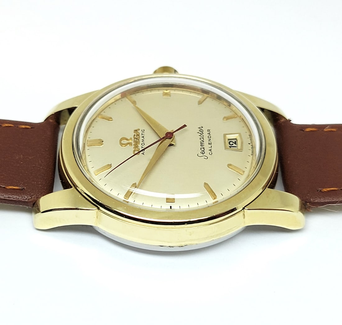 Vintage 14k Gold Cap OMEGA SEAMASTER CALENDAR Automatic Watch Cal 355* 2757-5SC - 7