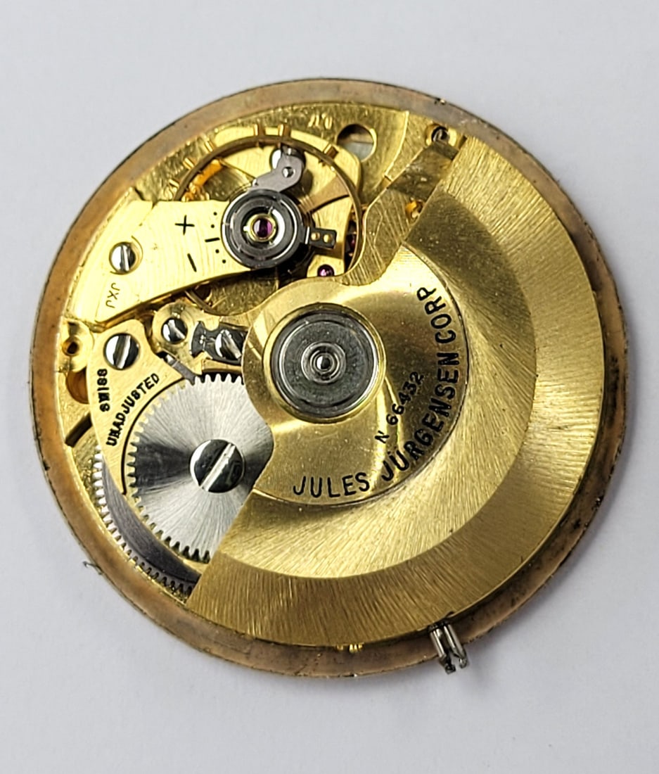 Vintage 14k JULES JURGENSEN 17J Automatic DATE Watch c.1960s EXLNT ORIGINAL DIAL - 10