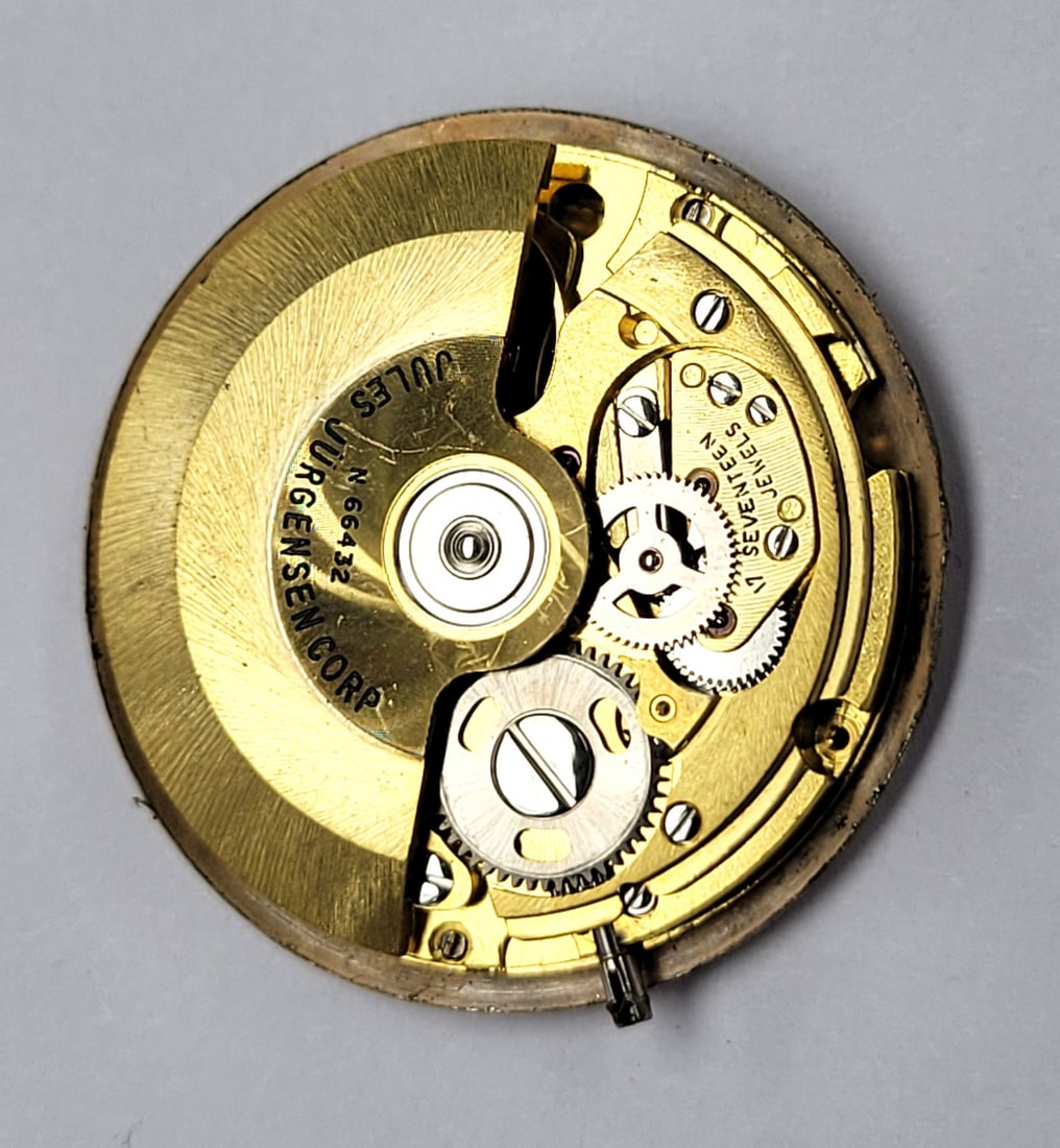 Vintage 14k JULES JURGENSEN 17J Automatic DATE Watch c.1960s EXLNT ORIGINAL DIAL - 11