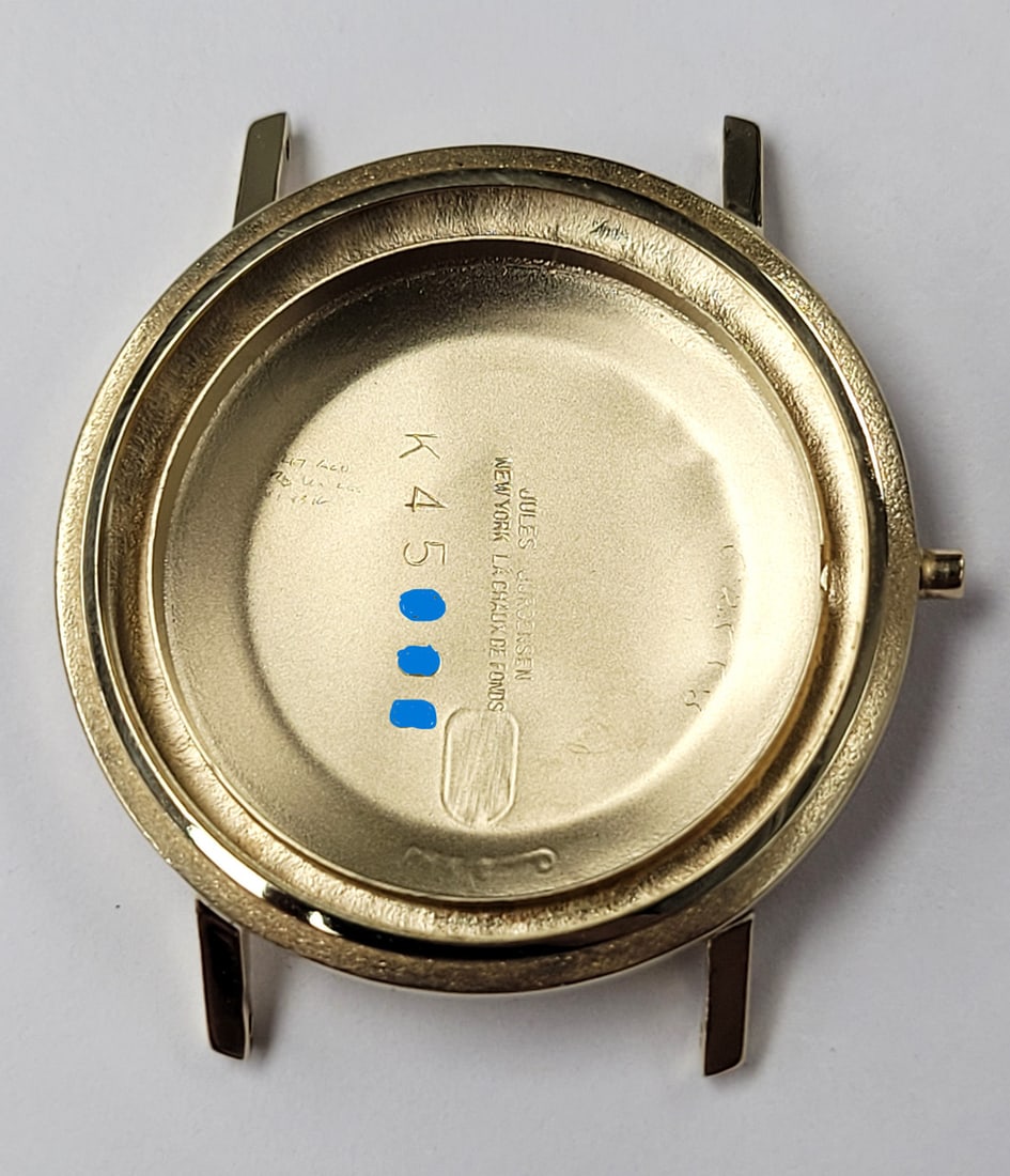 Vintage 14k JULES JURGENSEN 17J Automatic DATE Watch c.1960s EXLNT ORIGINAL DIAL - 12
