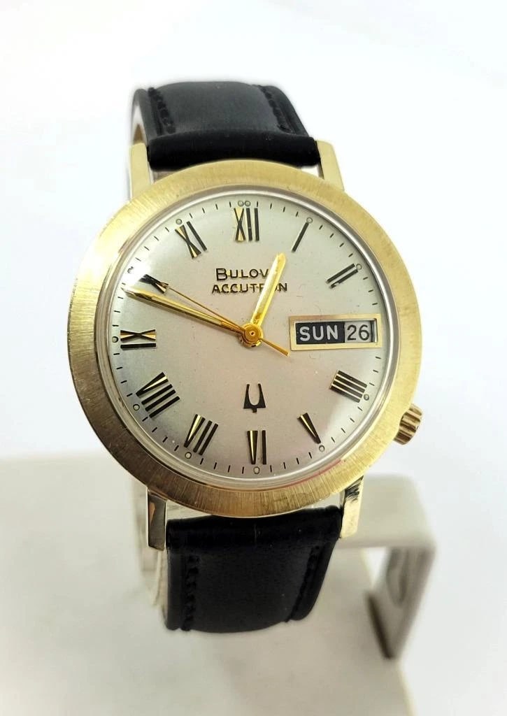 Vintage Mens 14k GF BULOVA ACCUTRON Date Watch 1973* EXLNT* SERVICED - 9