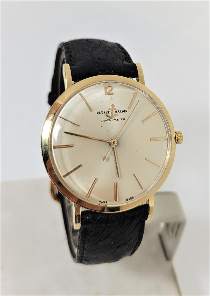 Vintage 18k ULYSSE NARDIN CHRONOMETER Winding Watch Cal N115S c.1960s EXLNT: Vintage 18k Yellow Gold ULYSSE NARDIN Winding Watch c.1960s* EXLNT* SERVICED This Men's ULYSSE NARDIN watch is Swiss made. Great present for yourself or someone you