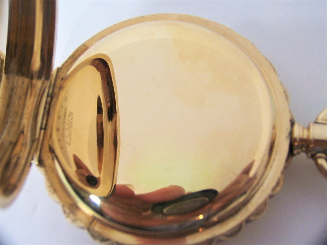 Antique Solid & Heavy 14K Gold E.HOWARD & Co BOSTON watch c.1900 HAND ENGRAVED - 9