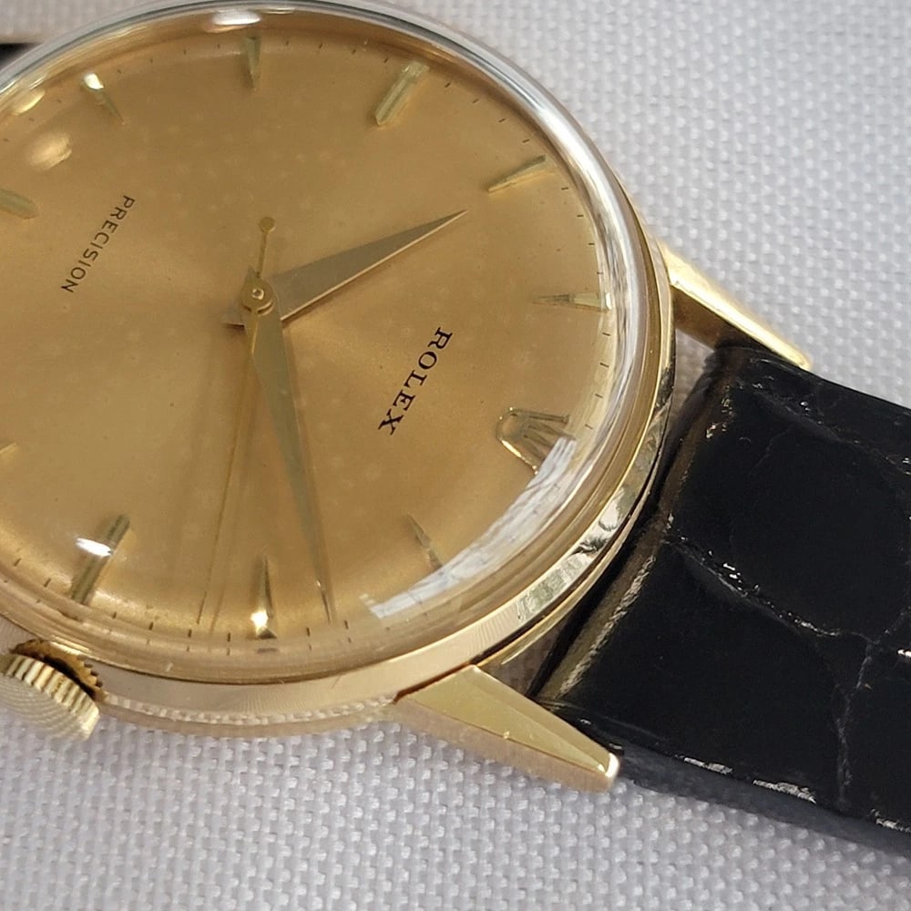 Rolex Precision Ref 8961 18k Solid Gold Mens Manual Wind Dress Watch 1950s RA634 - 10
