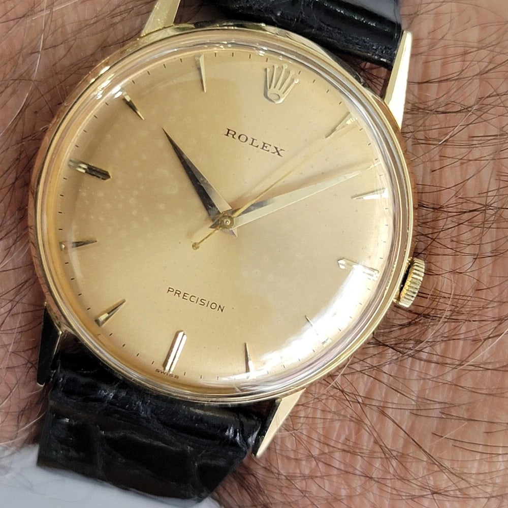 Rolex Precision Ref 8961 18k Solid Gold Mens Manual Wind Dress Watch 1950s RA634 - 13