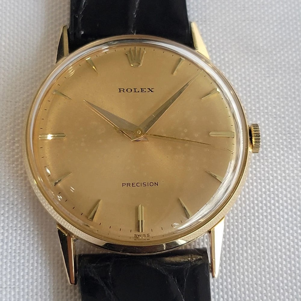 Rolex Precision Ref 8961 18k Solid Gold Mens Manual Wind Dress Watch 1950s RA634 (1 of 13)