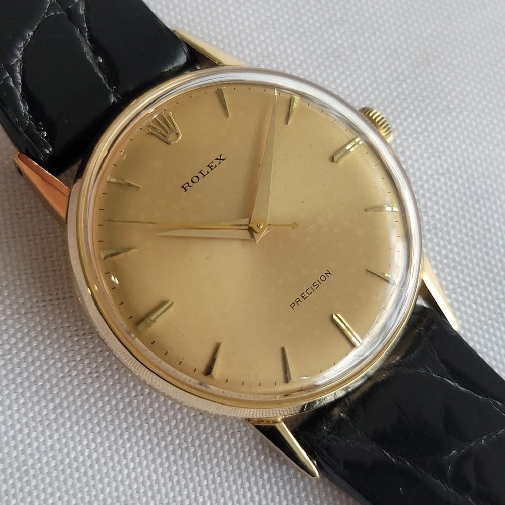 Rolex Precision Ref 8961 18k Solid Gold Mens Manual Wind Dress Watch 1950s RA634 - 3