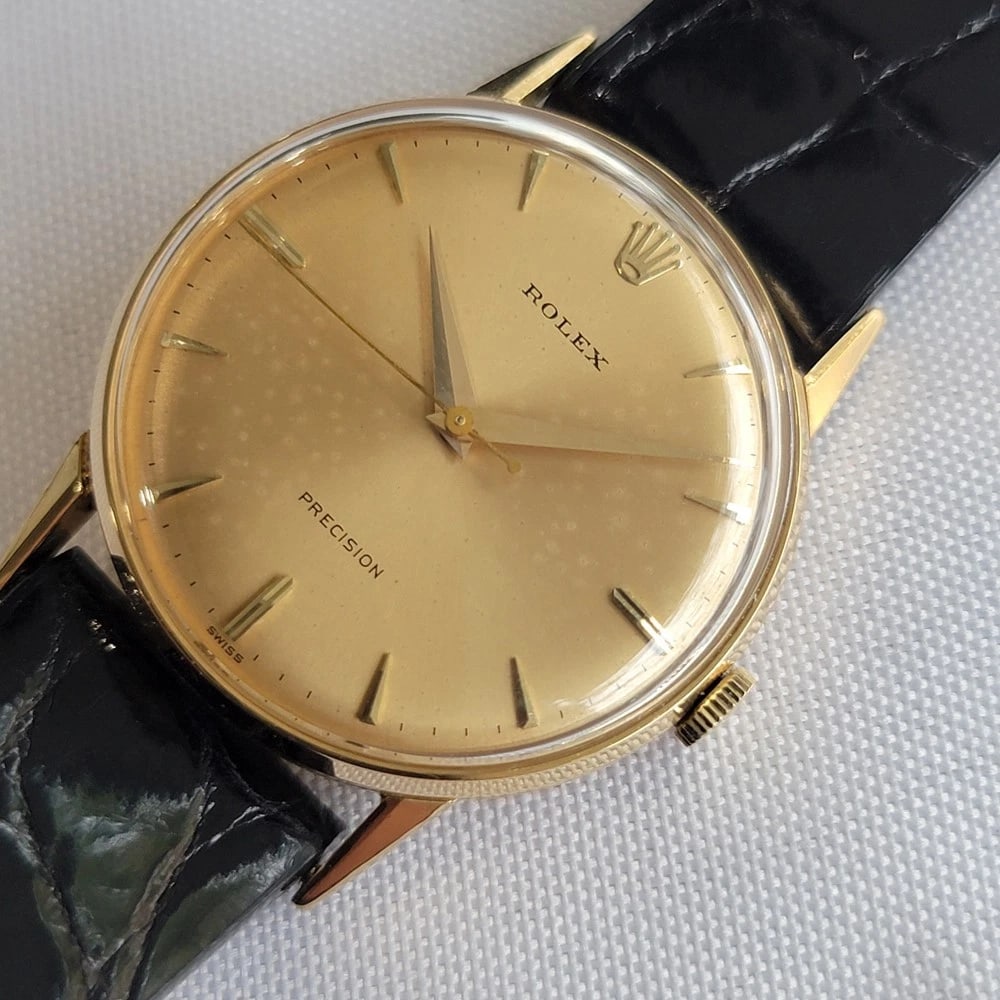 Rolex Precision Ref 8961 18k Solid Gold Mens Manual Wind Dress Watch 1950s RA634 - 4