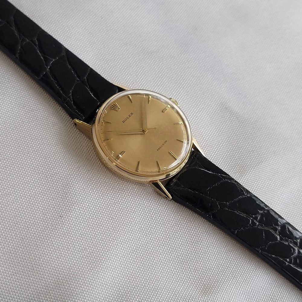 Rolex Precision Ref 8961 18k Solid Gold Mens Manual Wind Dress Watch 1950s RA634 - 5