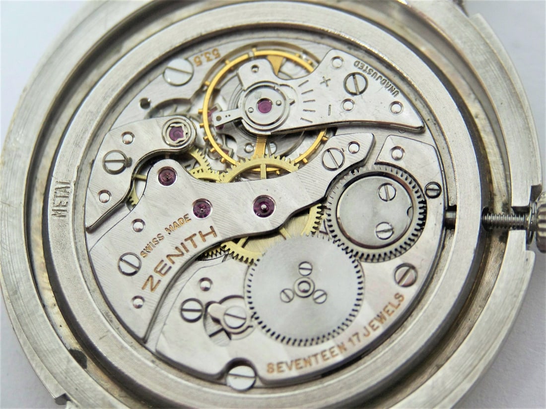 Solid 18k White Gold MOVADO by ZENITH Mens Watch TIGER Eye Dial* EXLNT - 10