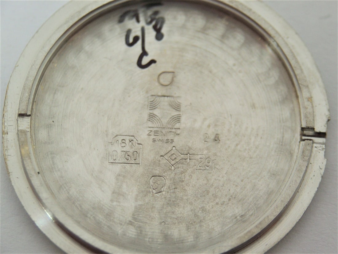 Solid 18k White Gold MOVADO by ZENITH Mens Watch TIGER Eye Dial* EXLNT - 11