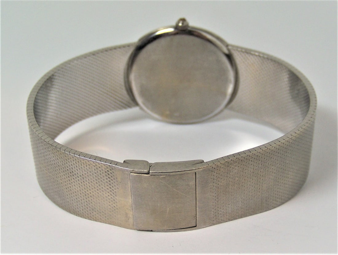 Solid 18k White Gold MOVADO by ZENITH Mens Watch TIGER Eye Dial* EXLNT - 6