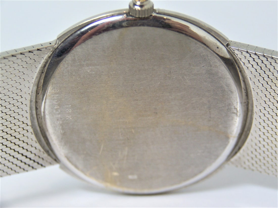 Solid 18k White Gold MOVADO by ZENITH Mens Watch TIGER Eye Dial* EXLNT - 7