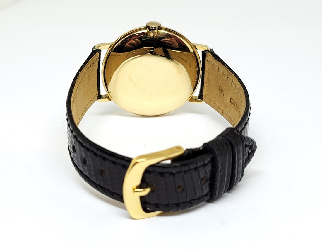 Vintage Mens 18k Gold OMEGA Winding Watch Cal 520 S-6585 c.1958 EXLNT SERVICED - 4