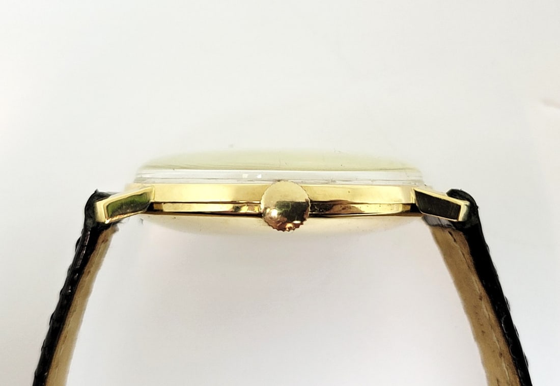 Vintage Mens 18k Gold OMEGA Winding Watch Cal 520 S-6585 c.1958 EXLNT SERVICED - 5