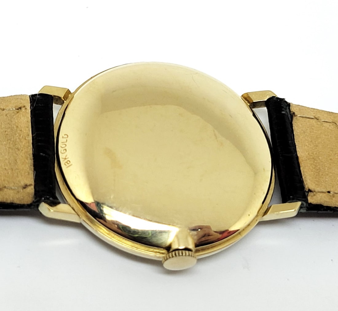 Vintage Mens 18k Gold OMEGA Winding Watch Cal 520 S-6585 c.1958 EXLNT SERVICED - 8