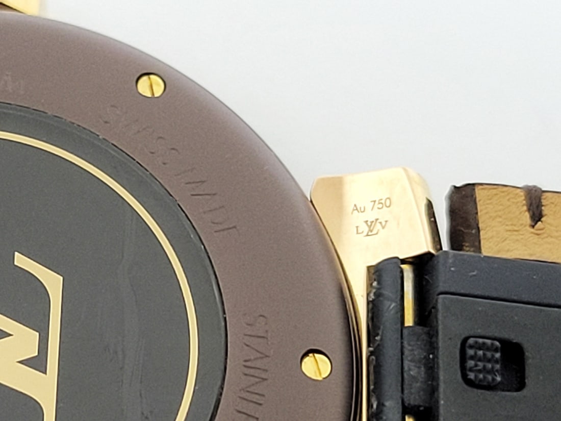 LOUIS VUITTON Watch TAMBOUR GM 38MM QA139 Quartz S/Steel PVD & 18k Rose Gold - 11