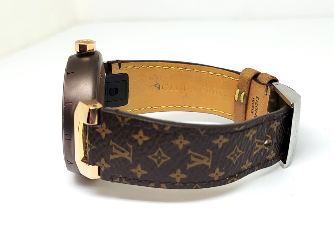 LOUIS VUITTON Watch TAMBOUR GM 38MM QA139 Quartz S/Steel PVD & 18k Rose Gold - 4