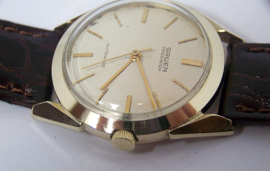 Vintage 14k GRUEN PRECISION 23J Mens Automatic Watch 1950s* EXLNT* SERVICED - 10