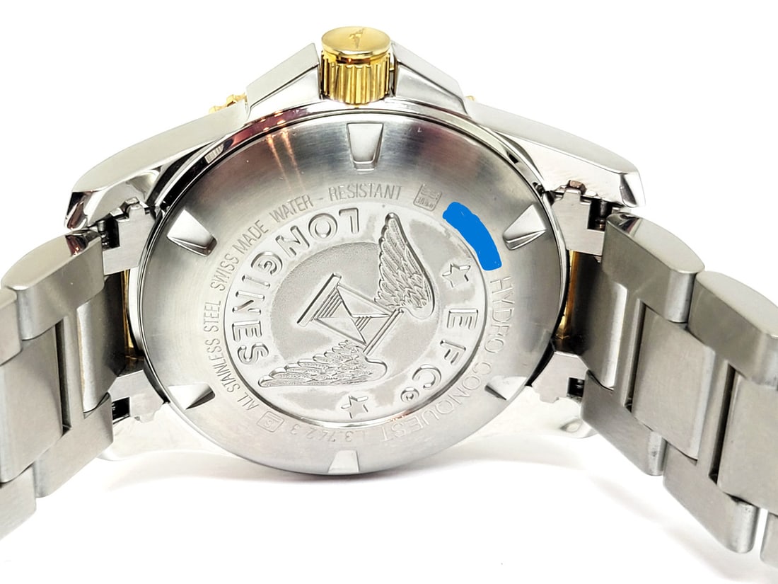 Mens Two Tone S/Steel LONGINES Hydro Conquest Automatic Black Dial Watch L3.742.3 - 12