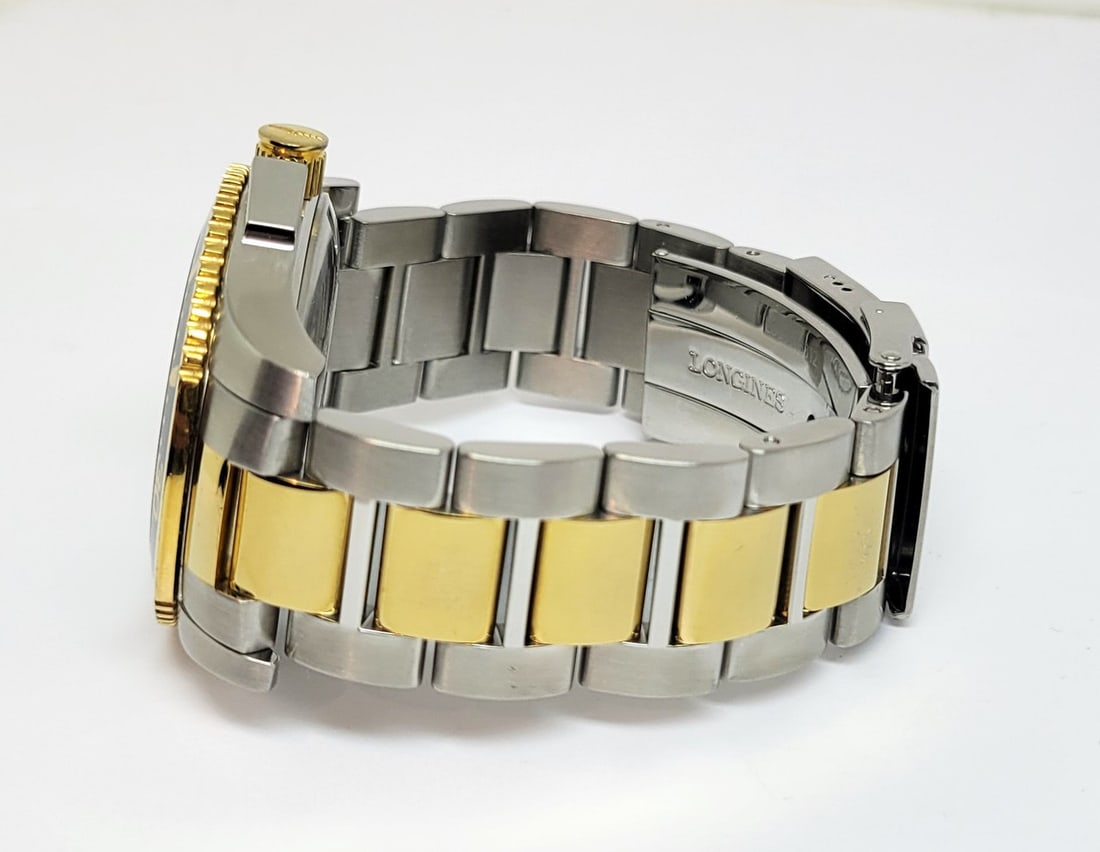 Mens Two Tone S/Steel LONGINES Hydro Conquest Automatic Black Dial Watch L3.742.3 - 5