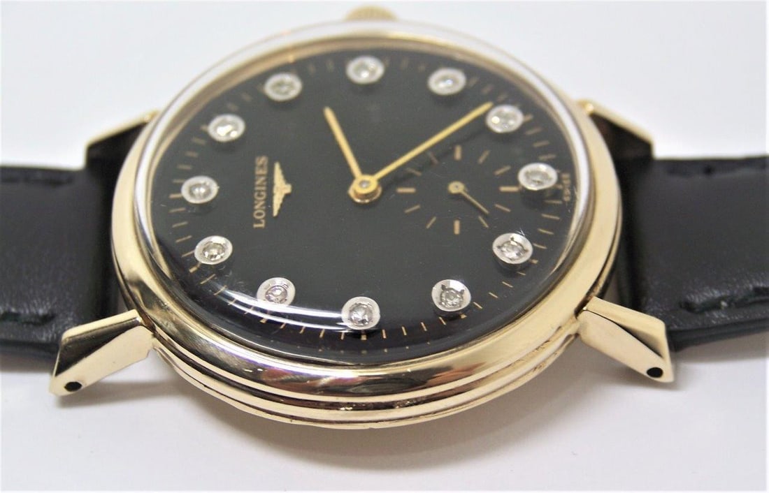 Vintage 14k LONGINES Mens Winding Watch Ref.215 c.1950s Cal 23M EXLNT - 11