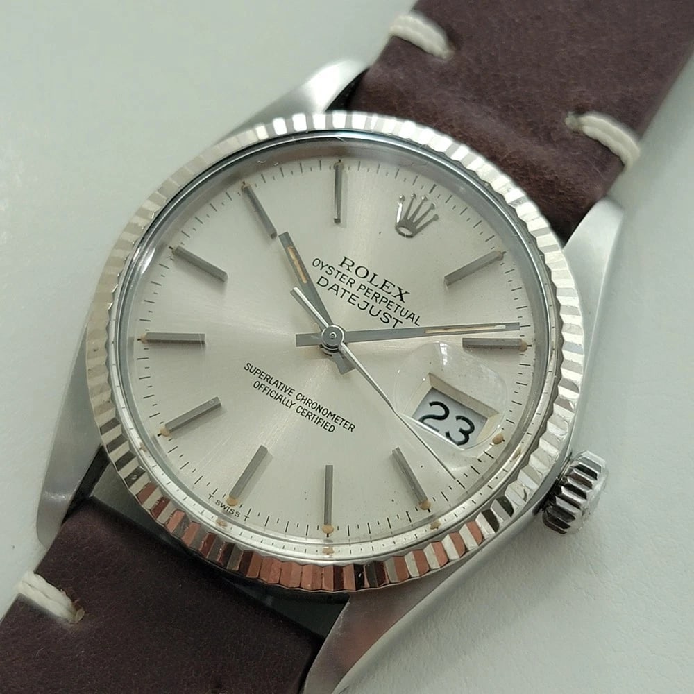 Rolex Datejust 16014 36mm 18k White Gold SS Mens 1980s Vintage Automatic RA588: Title:Rolex Datejust 16014 36mm 18k White Gold SS Mens 1980s Vintage Automatic RA588Description:Timeless icon, Men's 18k white gold and stainless steel Rolex Oyster Perpetual Datejust Ref.16014,