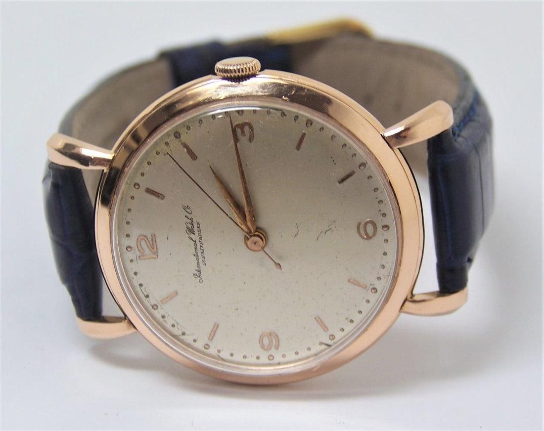 Vintage 18k Rose Gold IWC SHAFFHAUSEN Winding Watch 1950s Cal 89 SERVICED - 2