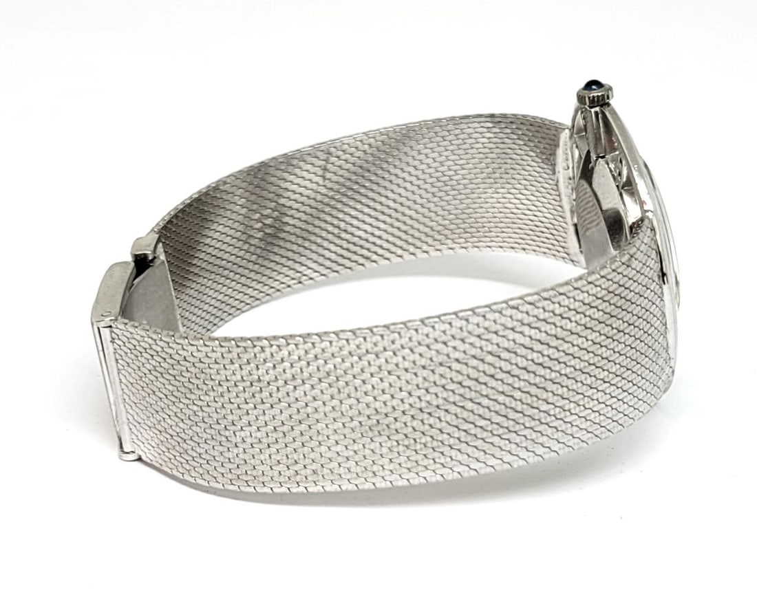 Vintage 14k White Gold LUCIEN PICCARD Ladies Winding Watch with Diamonds* EXLNT - 5