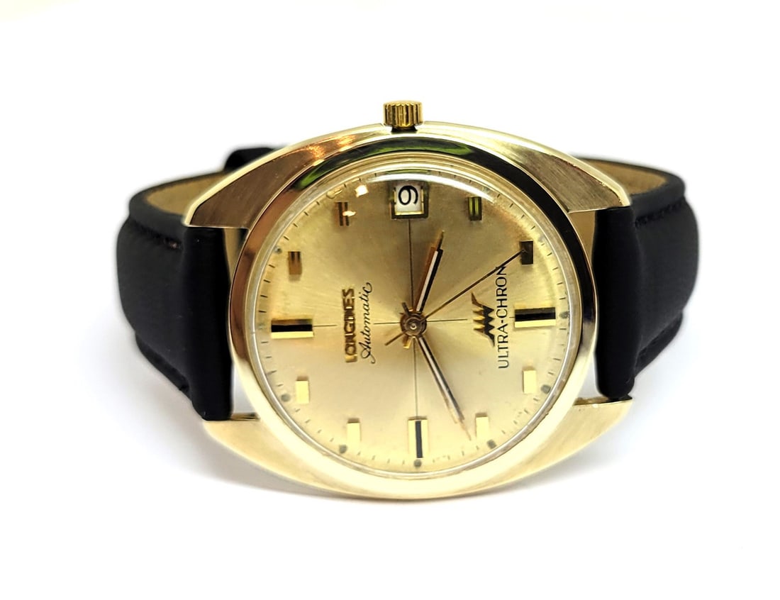 Vintage Solid 14k LONGINES ULTRA-CHRON Automatic Watch 2892 Cal.431 c.1967 EXLNT - 2