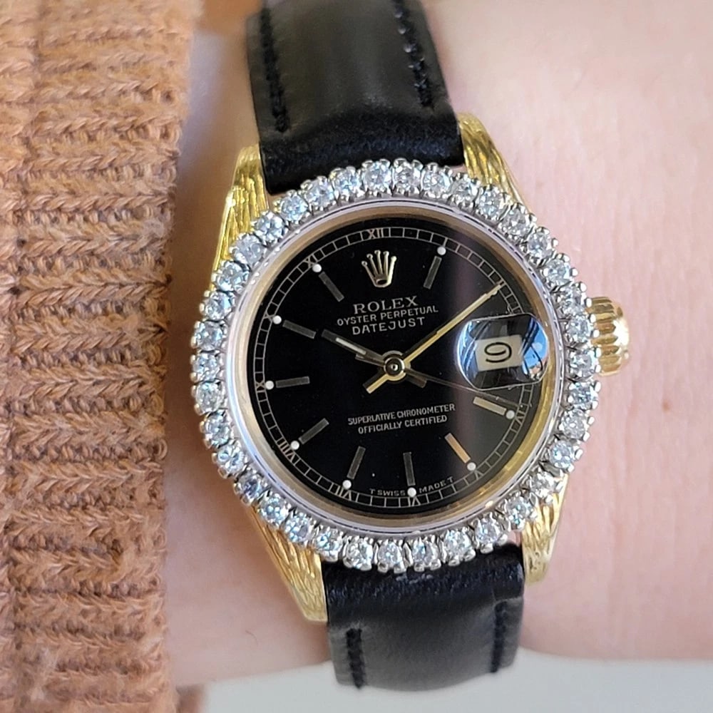 Rolex Oyster Ref 6901 18k Solid Gold Lady Datejust 26mm Automatic 1970s RA630 - 14