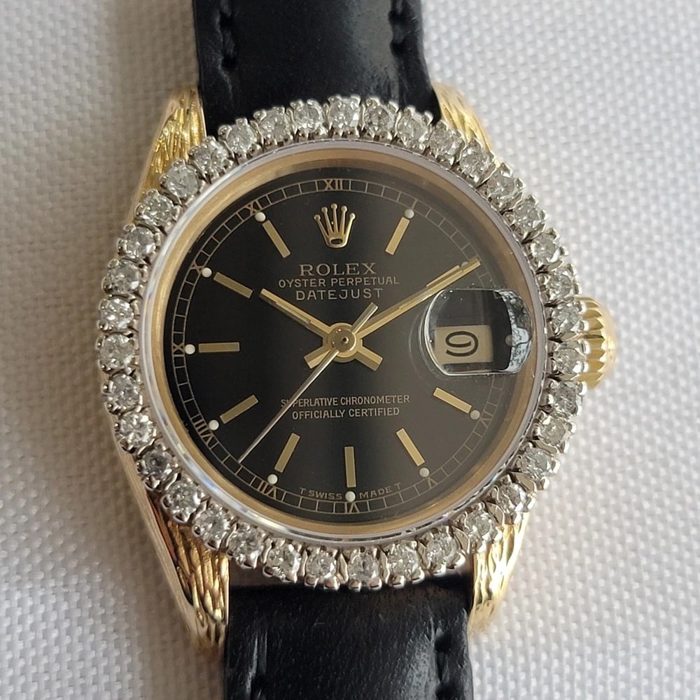 Rolex Oyster Ref 6901 18k Solid Gold Lady Datejust 26mm Automatic 1970s RA630 (1 of 16)