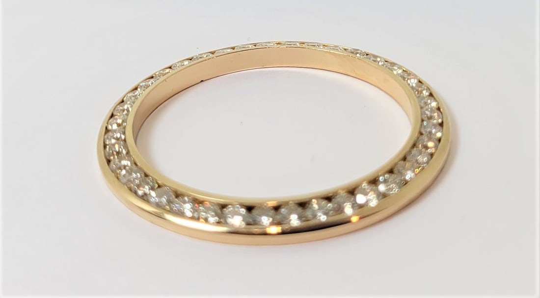 14k Yellow Gold Bezel 38.5 mm for ROLEX 36 mm with 3.2 CT TW Diamonds G/SI1 - 3