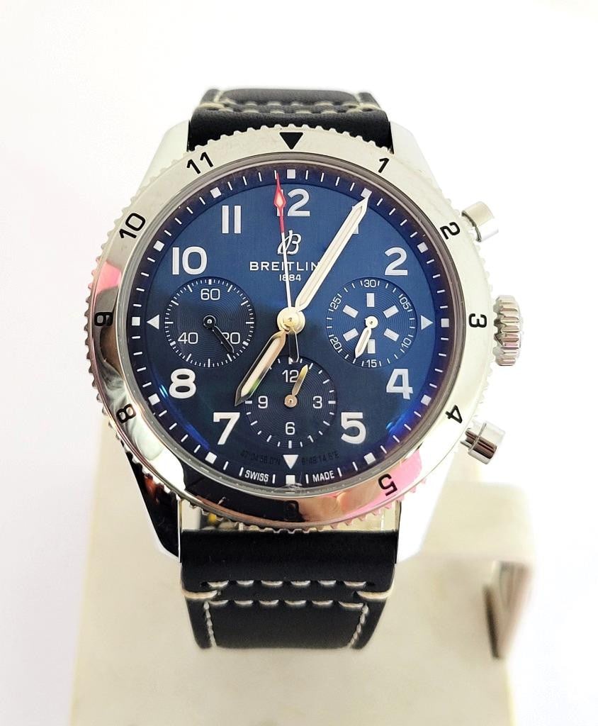 S/Steel Mens BREITLING CLASSIC AVI Chronograph Automatic Watch A23380* MINT - 5