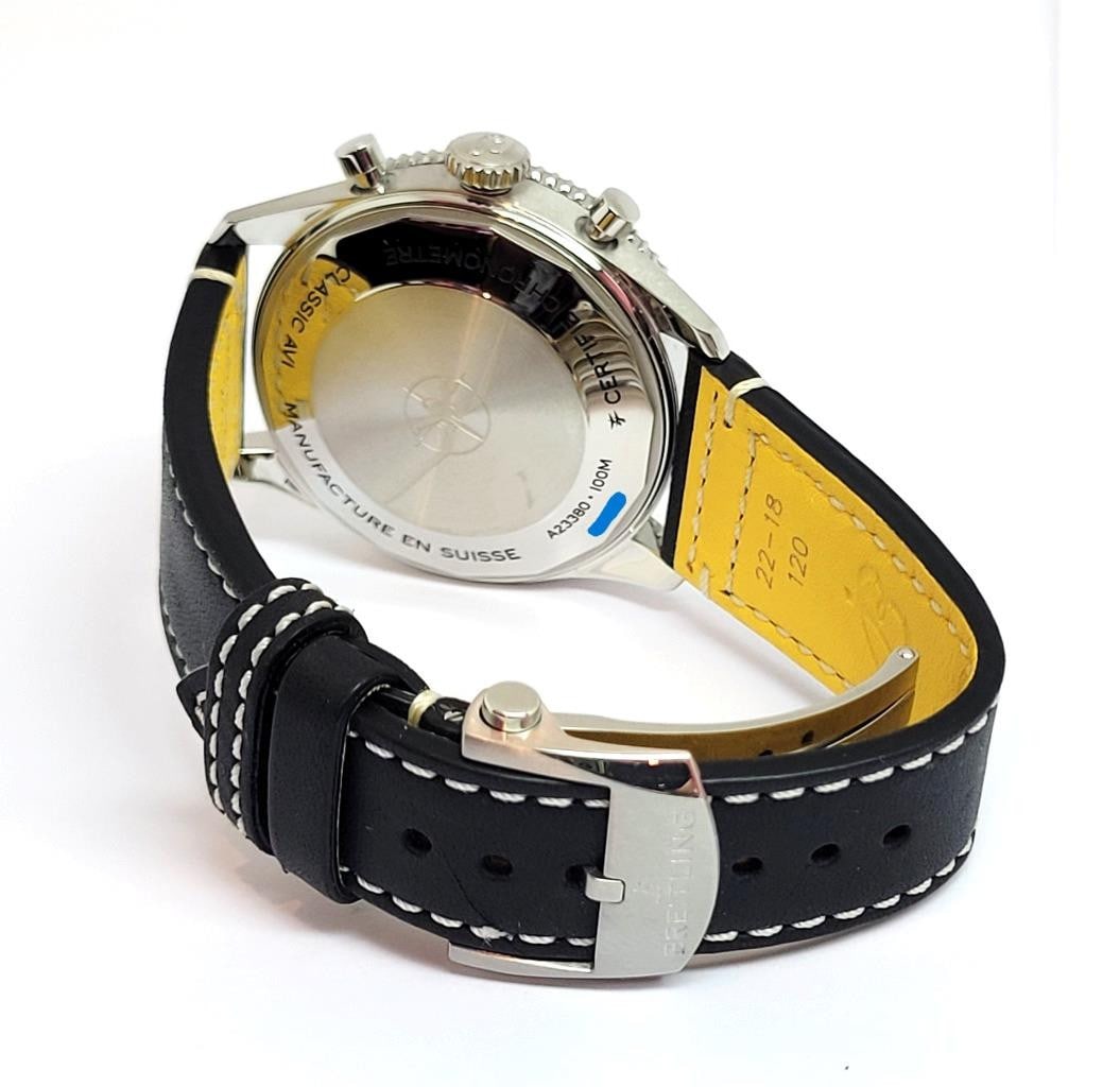 S/Steel Mens BREITLING CLASSIC AVI Chronograph Automatic Watch A23380* MINT - 7