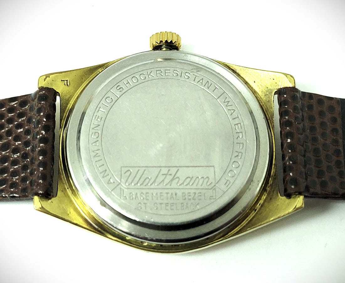 Vintage 18 GP WALTHAM Shock Resistant DATE Winding Watch Cal R614* SERVICED - 10