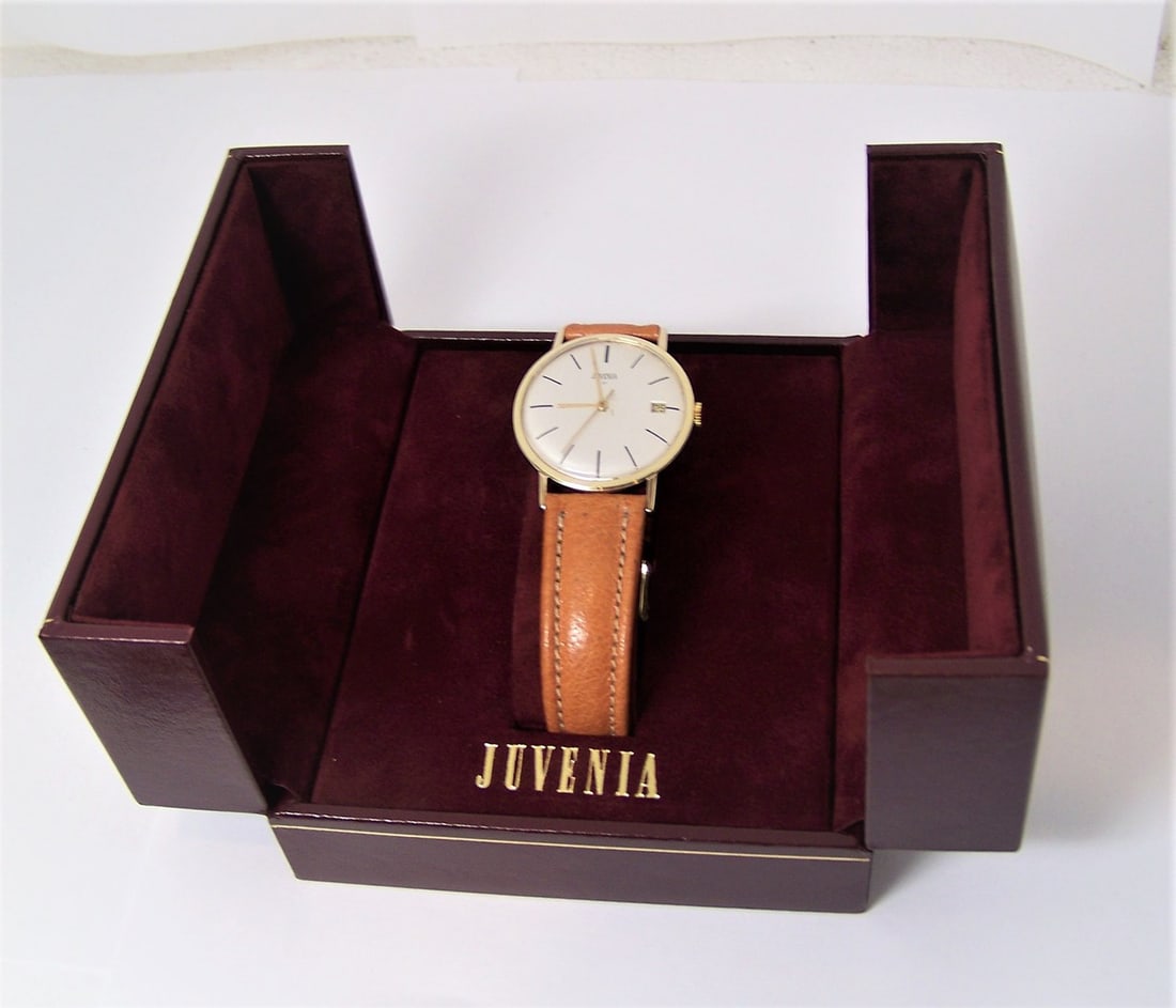 Vintage Slim 18k & S/Steel Juvenia Mens Automatic Watch c.1960s EXLNT SERVICED - 12