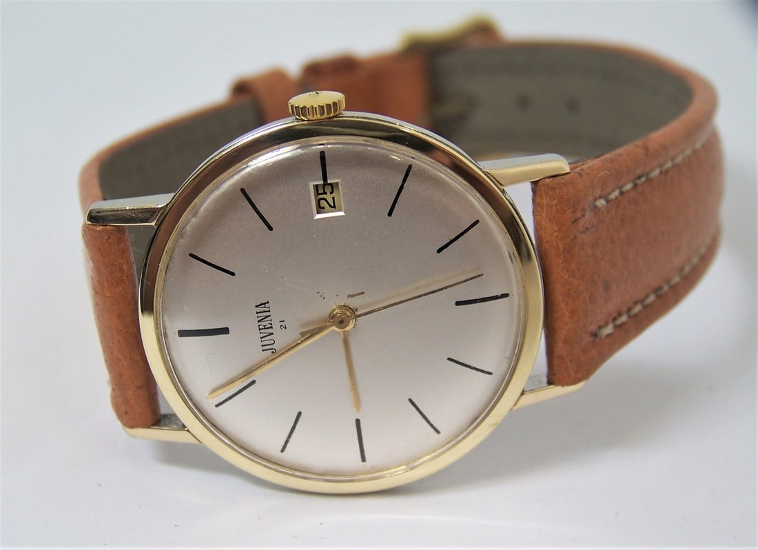Vintage Slim 18k & S/Steel Juvenia Mens Automatic Watch c.1960s EXLNT SERVICED - 3