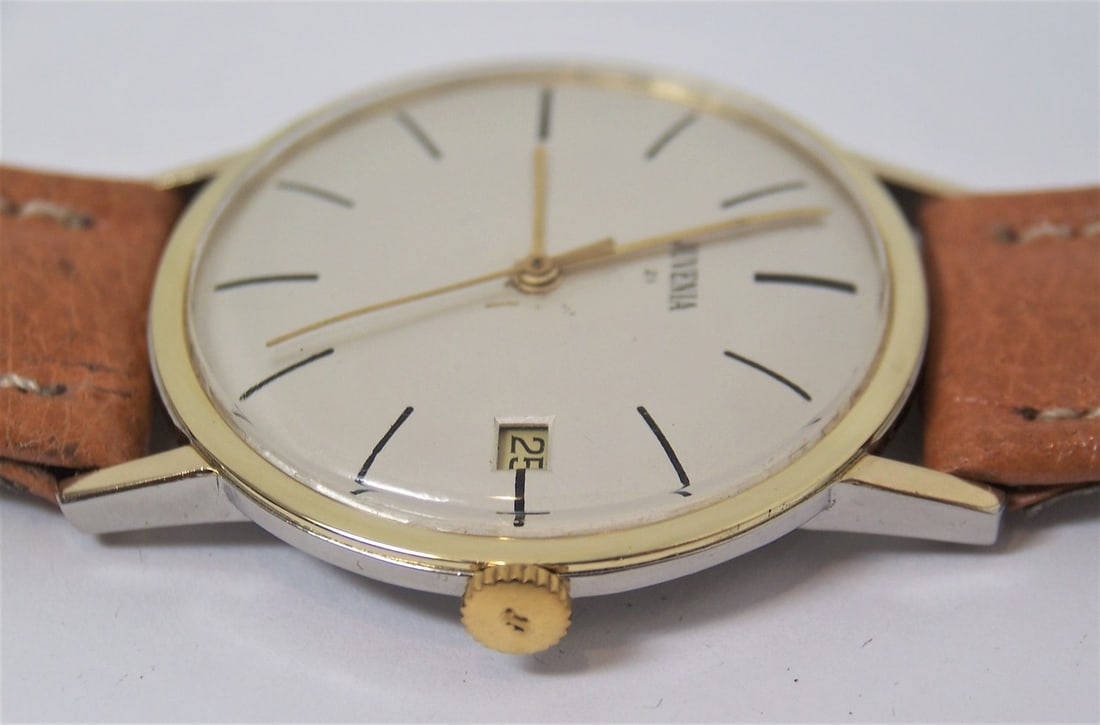 Vintage Slim 18k & S/Steel Juvenia Mens Automatic Watch c.1960s EXLNT SERVICED - 9