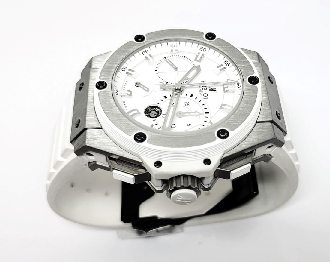 Mens White Hublot King Power Big Bang Titanium & Zirconium Watch 709.ZE.2110.RW - 9