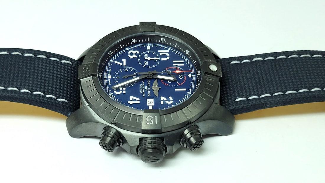 Mens BREITLING Super Avenger Black Night Mission Men's Watch V13375* EXLNT - 9