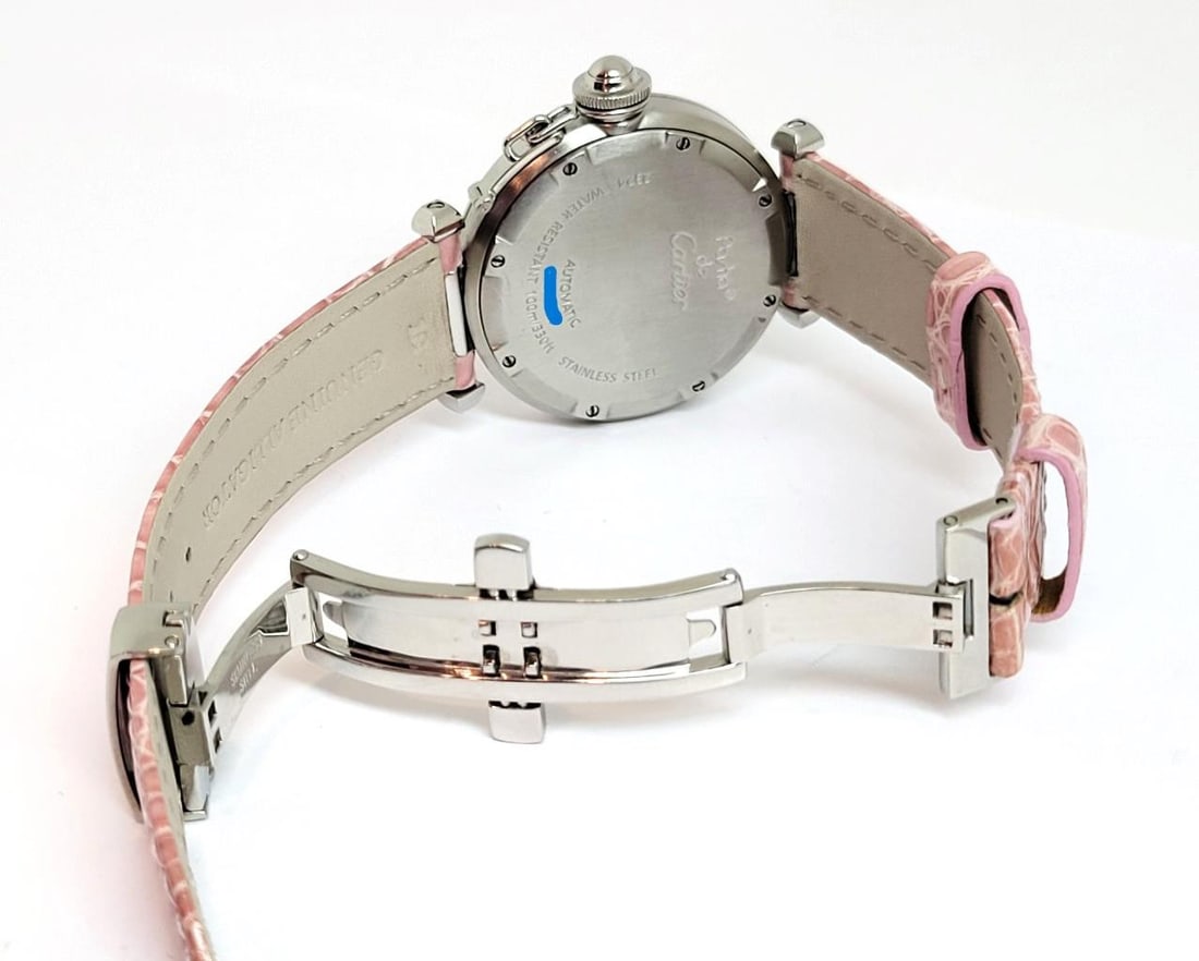 S/Steel Ladies CARTIER PASHA Automatic Watch Ref. 2324* 35.5 mm White Dial EXLNT - 9