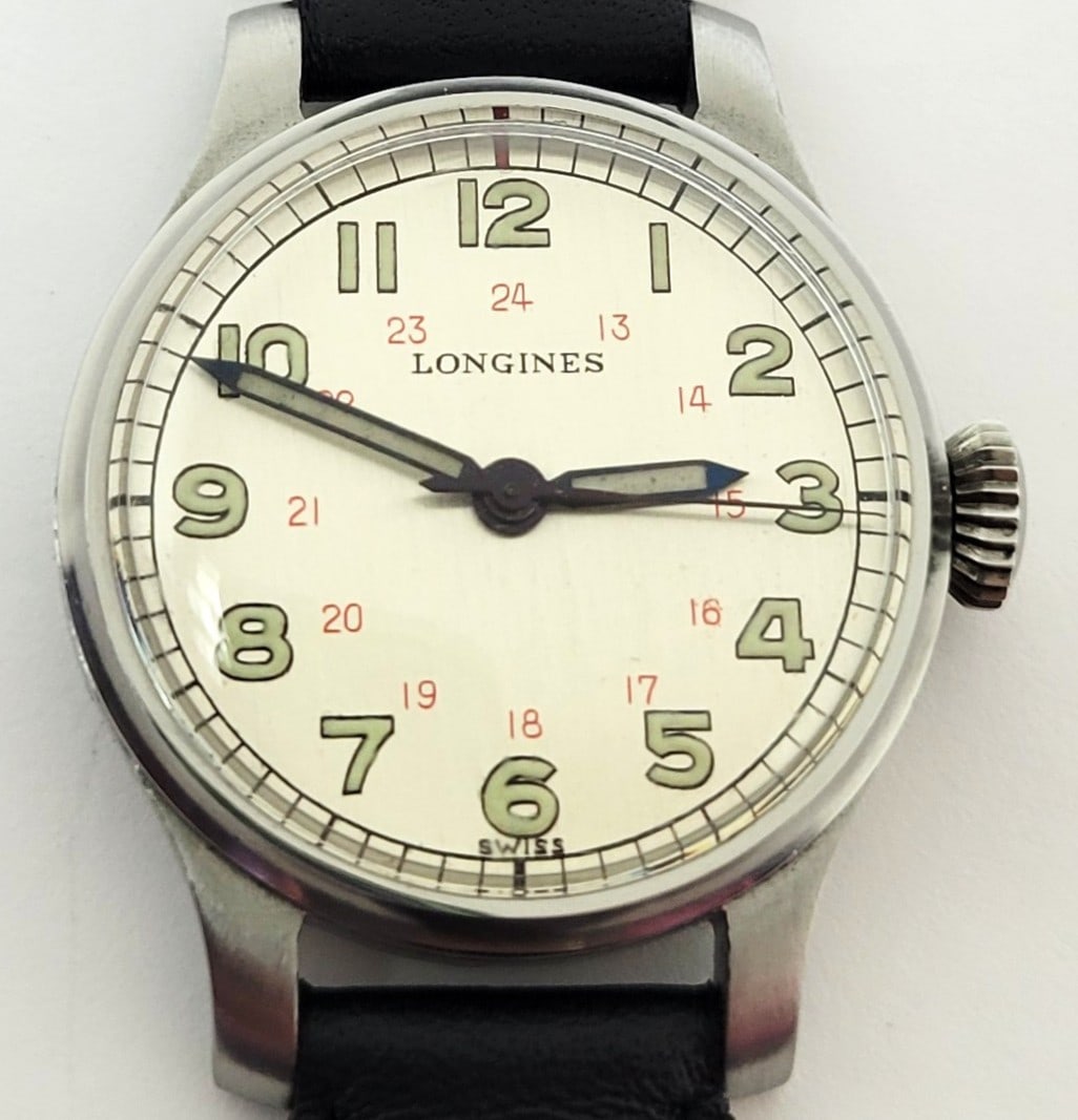 Vintage S/Steel LONGINES Winding Military WW2 Watch c.1940s Cal. 12L* EXLNT RARE - 6