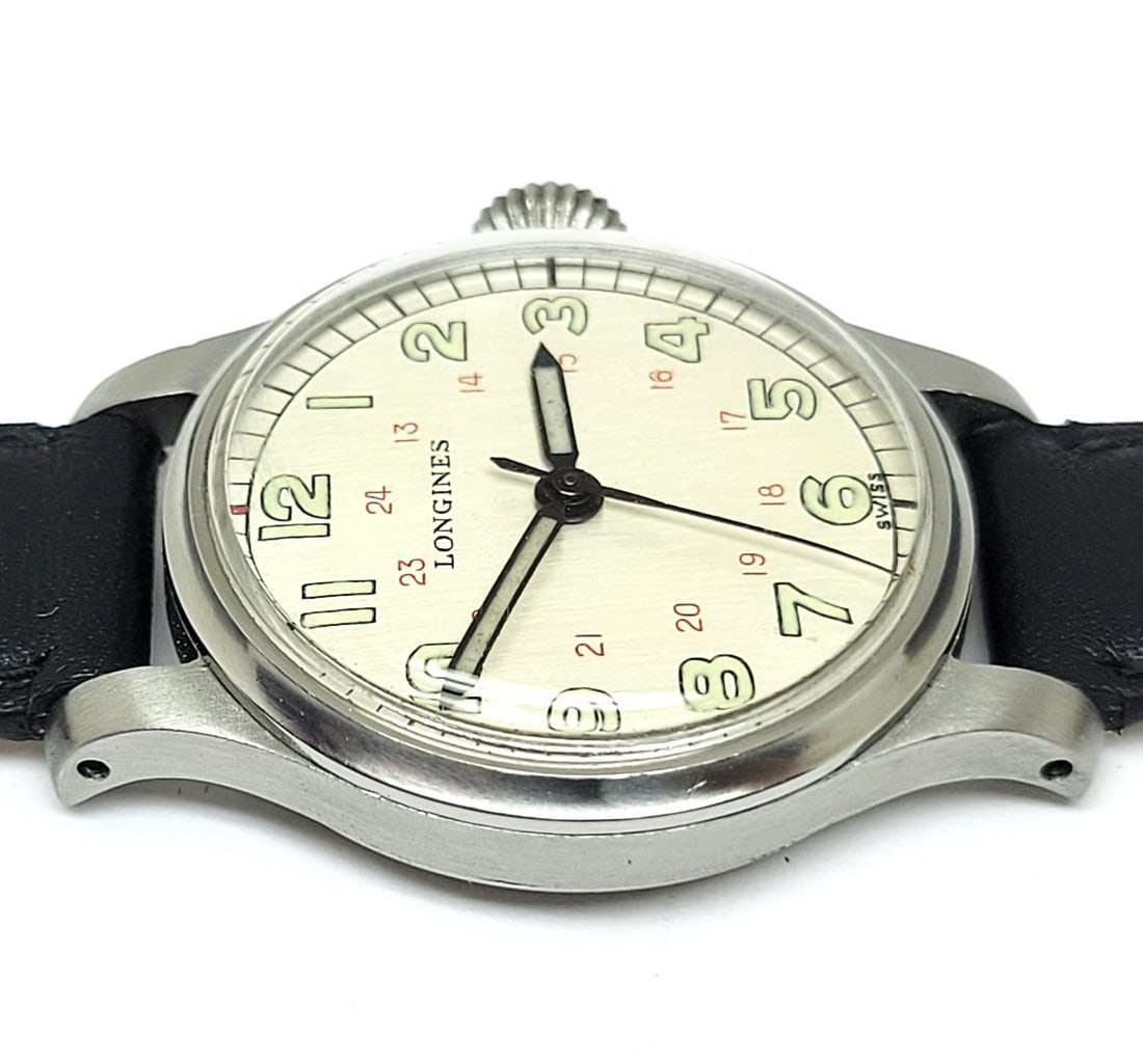Vintage S/Steel LONGINES Winding Military WW2 Watch c.1940s Cal. 12L* EXLNT RARE - 8