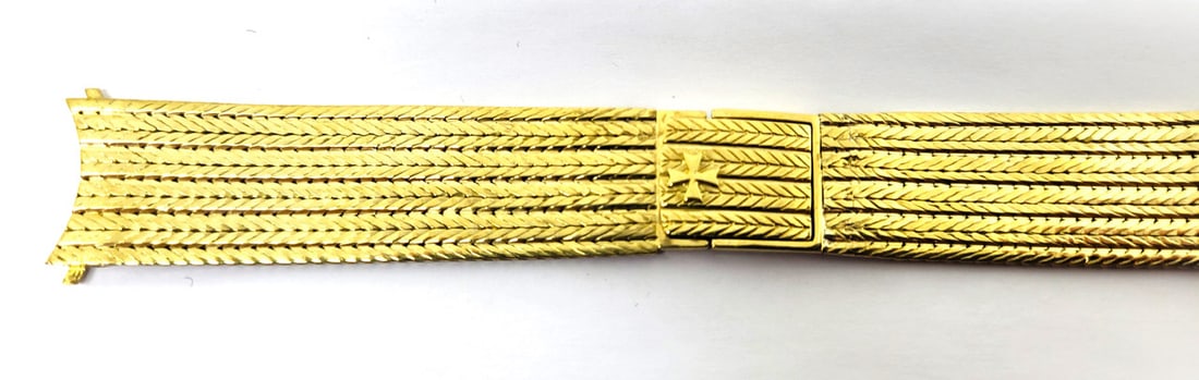 SOLID 18k Yellow VACHRON CONSTANTIN Watch Bracelet 18 mm Logs* EXLNT 45 grams - 3