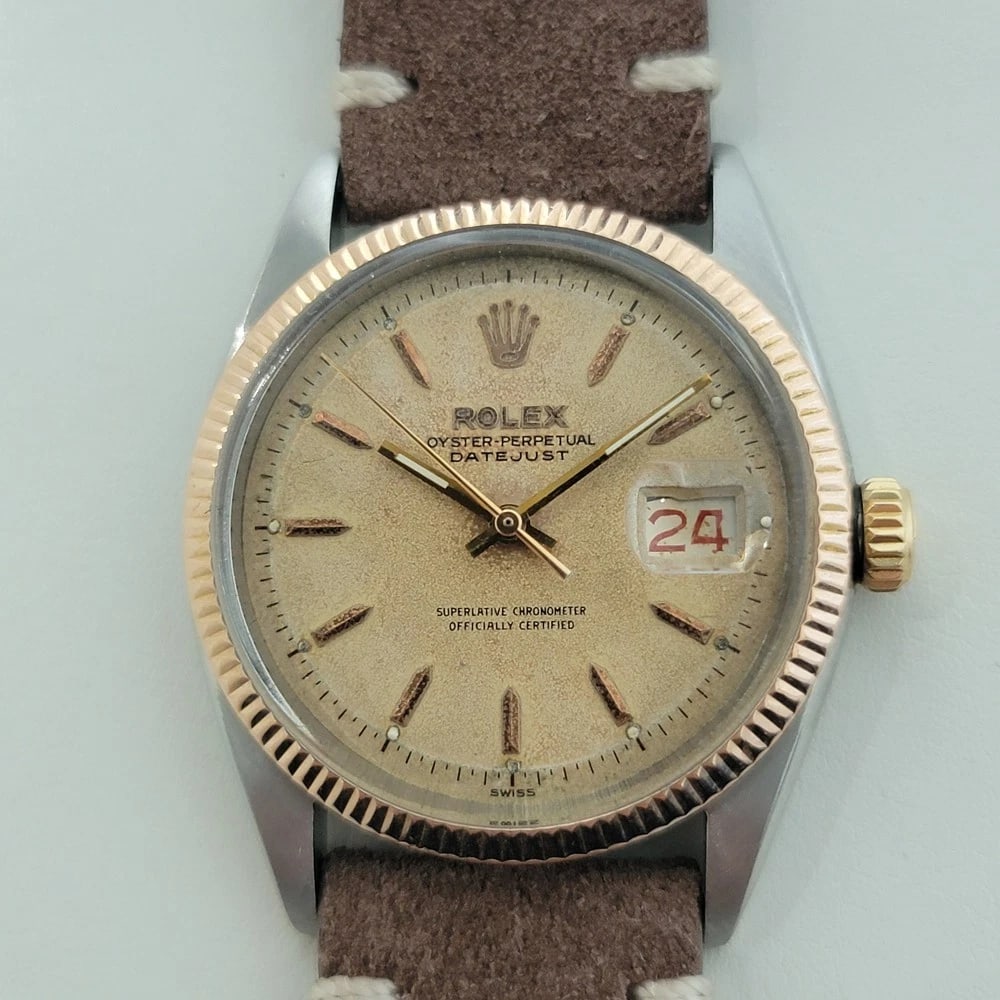 Rolex Oyster Ref 6605 Datejust Mens 1950s 36mm Automatic w Roulette Wheel RA625 (1 of 13)