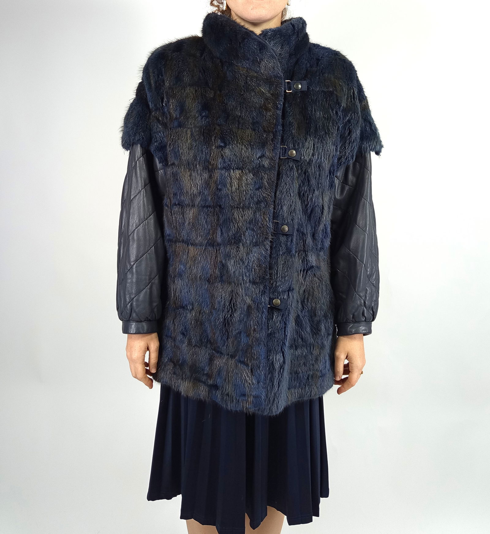 BLUE MINK FUR BOMBER JACKET EU: 3XL ; US: 24 - 8