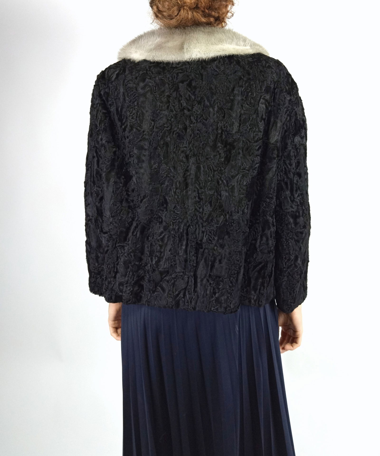 PLANTINUM MINK & BLACK KARABUL FUR JACKET EU: XL; US: 20 - 7