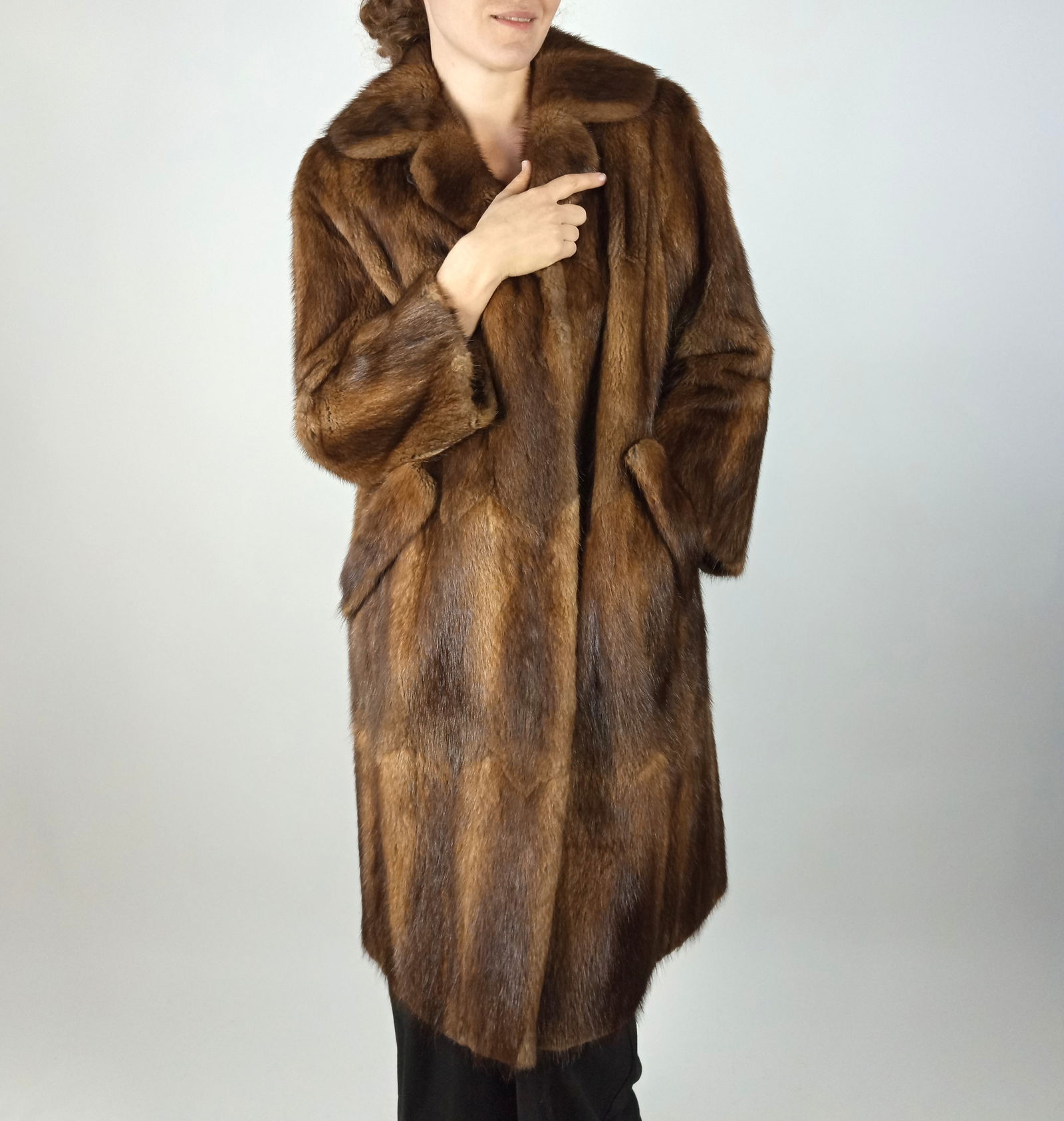 BISAM FUR COAT EU: L - US:16 - 3